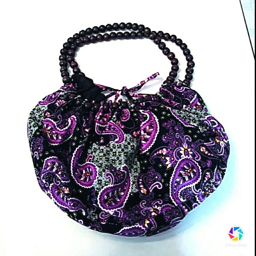 Bohemian Purple Paisley Satchel shoulder bag